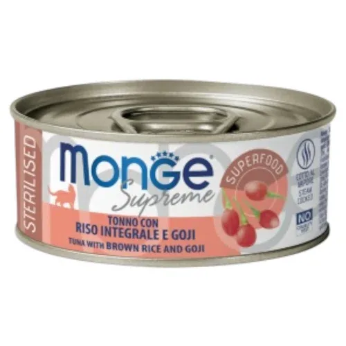 MONGE Gatto Supreme Sterilised Tonno con Riso Integrale e Goji 80Gr
