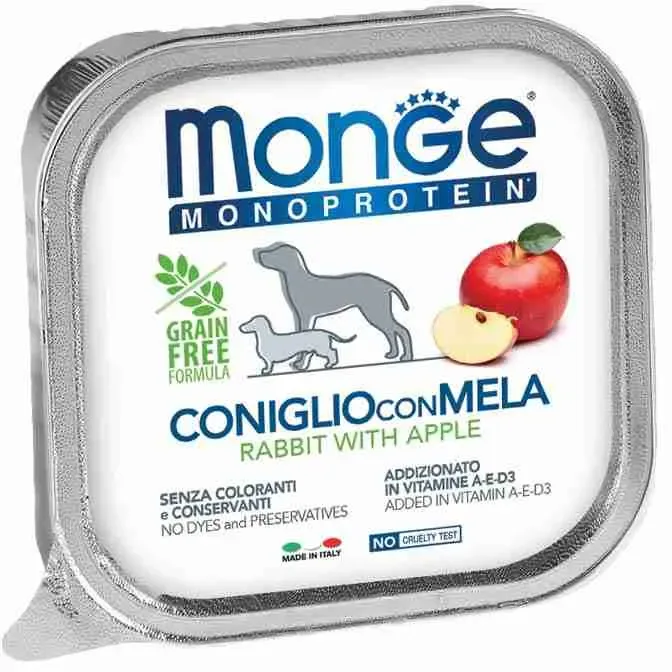 MONGE MONOPROTEIN CANE PATÈ GR 150 CONIGLIO E MELA