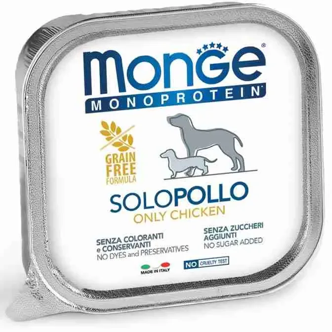 MONGE MONOPROTEIN CANE PATÈ GR 150 SOLO POLLO