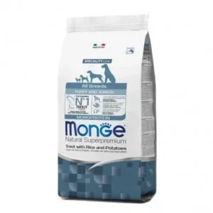 Monge Natural Superpremium Cane Puppy E Junior Trota, Riso E Patate