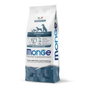 Monge Natural Superpremium Monoprotein Cane Adult Trota, Riso &amp; Patate