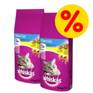 Multipack! 2 x 14 kg Whiskas Crocchette per gatti