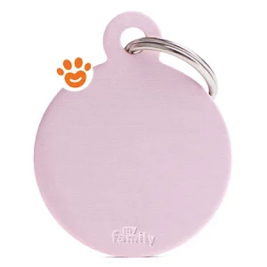 My Family Medaglietta Basic Aluminium Cerchio Grande Alluminio Rosa >>>INCISIONE_GRATIS