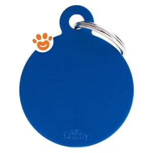 My Family Medaglietta Basic Aluminium Cerchio Piccolo Alluminio Blu >>>INCISIONE_GRATIS
