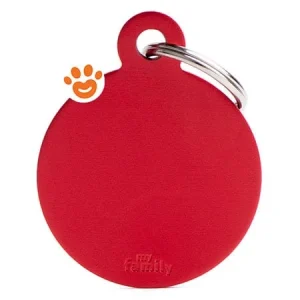 My Family Medaglietta Basic Aluminium Cerchio Piccolo Alluminio Rosso >>>INCISIONE_GRATIS