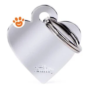 My Family Medaglietta Basic Chrome Cuore Piccolo Ottone Cromato >>>INCISIONE_GRATIS
