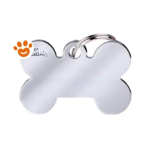 My Family Medaglietta Basic Chrome Osso Grande Ottone Cromato >>>INCISIONE_GRATIS