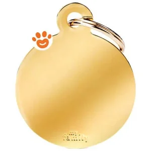 My Family Medaglietta Basic Gold Cerchio Grande Ottone Dorato >>>INCISIONE_GRATIS