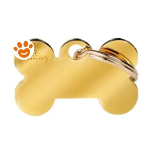 My Family Medaglietta Basic Gold Osso Piccolo Ottone Dorato >>>INCISIONE_GRATIS