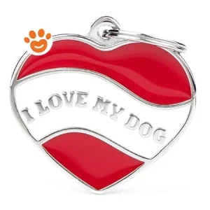 My Family Medaglietta Charms “I Love My Dog” >>>INCISIONE_GRATIS