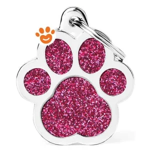 My Family Medaglietta Shine Zampa Grande Glitter Rosa >>>INCISIONE_GRATIS