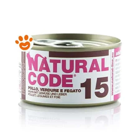 Natural Code 15 Cat Adult al Pollo, Verdure e Fegato