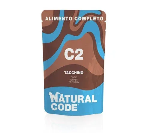 Natural Code C2 Umido Completo Tacchino per Gatti