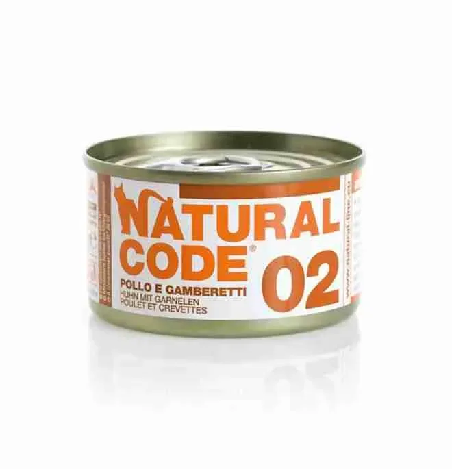 NATURAL CODE CAT 02 POLLO E GAMBERETTI GR. 85.