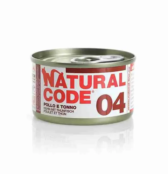 NATURAL CODE CAT 04 TONNO E POLLO GR. 85.