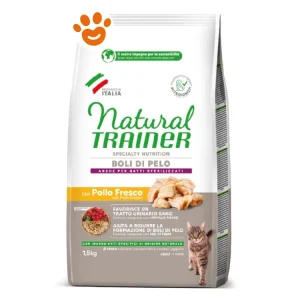 Natural Trainer Cat Adult Specialty Nutrition Boli di Pelo con Pollo Fresco