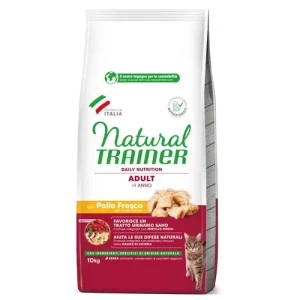 Natural Trainer-Daily 10Kg gatto Adult Con Pollo Fresco