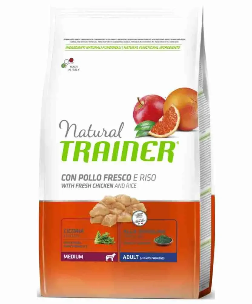 NATURAL TRAINER DOG CROCCHETTE CANE MEDIUM POLLO 12 KG.