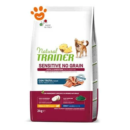 Natural Trainer Dog Sensitive No Grain Adult Small & Toy Trota e Patate - Image 2