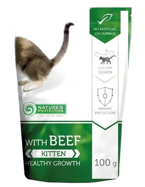 Nature'S Protection Pouch Kitten Manzo