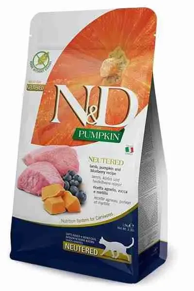 N&D FARMINA GATTO PUMPKIN NEUTERED KG 5 AGNELLO ZUCCA E MIRTILLO