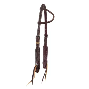 NRS TACK 5/8in Indian Tan Figure 8 Rawhide Single Ear Headstall
