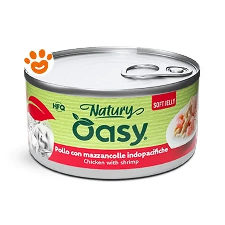 Oasy Cat Natury Soft Jelly Pollo con Mazzancolle