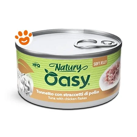 Oasy Cat Natury Soft Jelly Tonnetto con Straccetti di Pollo