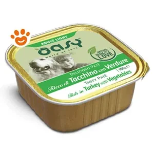 Oasy Dog Delizioso Patè Adult Light in Fat Tacchino con Verdure