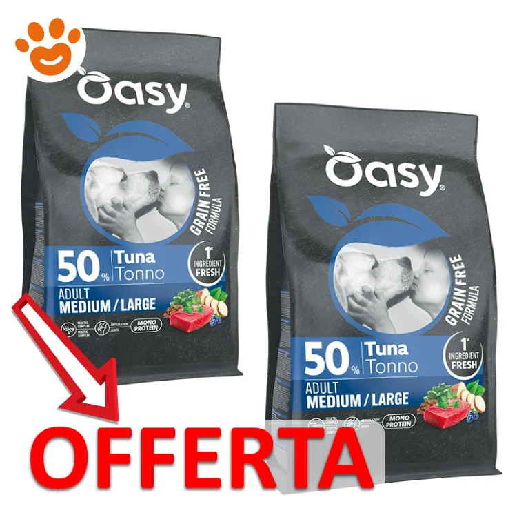 Oasy Dog Grain Free Formula Adult Medium Large Tonno - Image 2