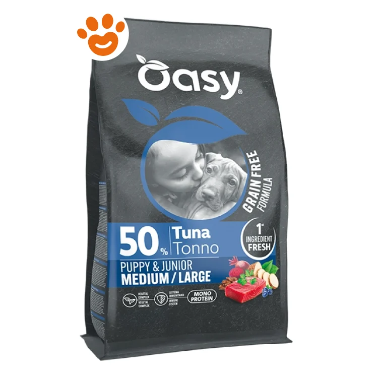 Oasy Dog Grain Free Formula Puppy&Junior Medium Large Tonno