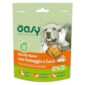 OASY Snack Cane Biscotti Ripieni con Formaggio e Zucca 80Gr
