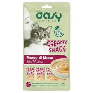 OASY Snack Gatto Creamy Mousse di Manzo 4X15gr