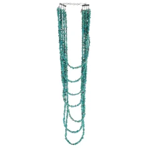 Paige Wallace Turquoise Chip Bib Necklace