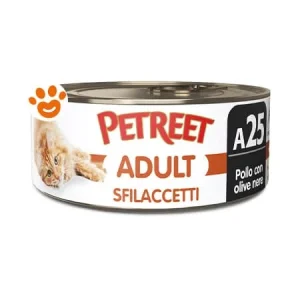 Petreet Cat Adult Sfilaccetti di Pollo e Olive Nere