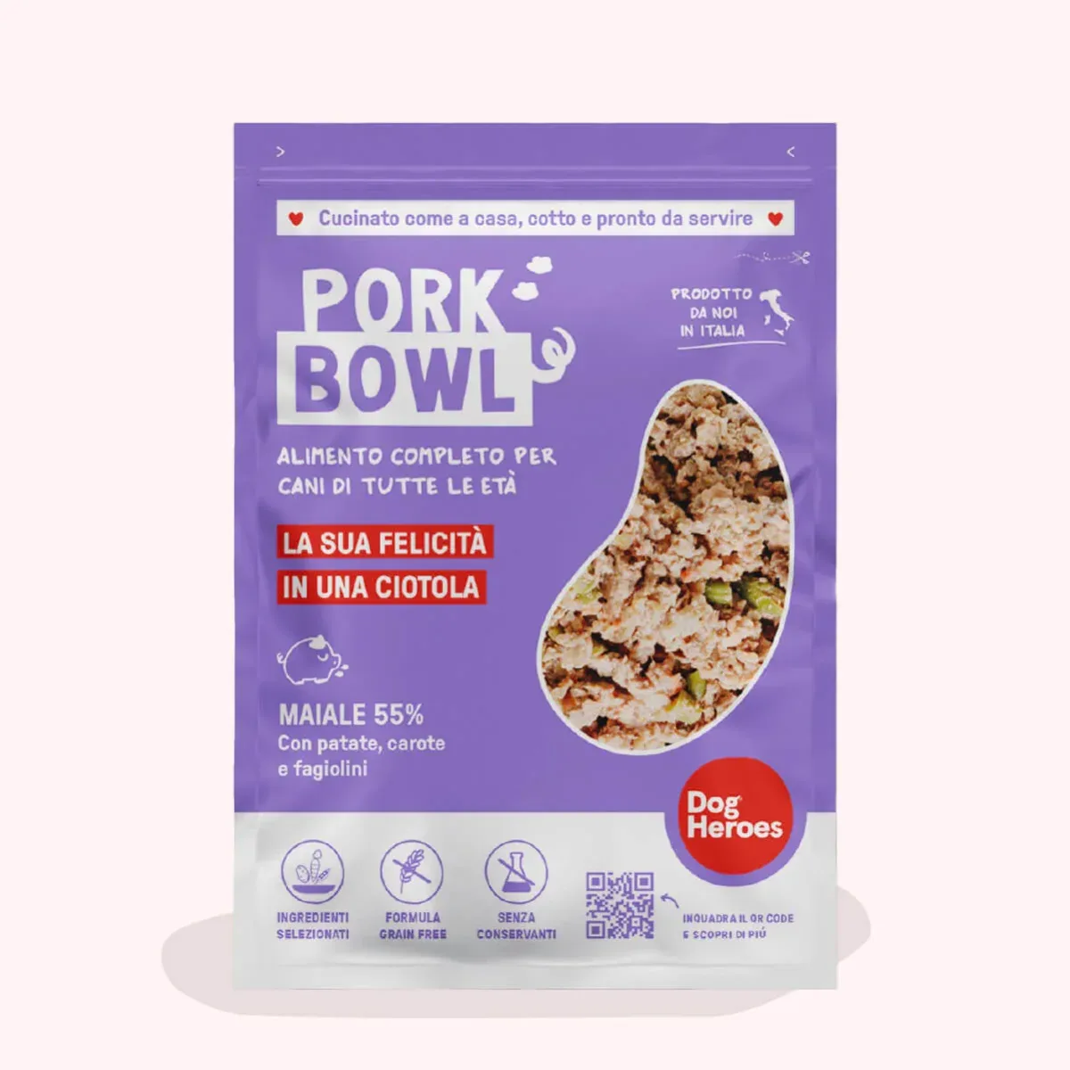 PORK BOWL | 12 PACK – CIBO FRESCO SURGELATO – 55% DI CARNE E VERDURE