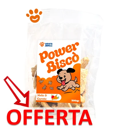 Power Biscò Dog Snack Deliziosi Biscotti per Cani al Gusto Mele e Carote - Image 2
