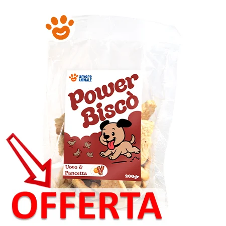 Power Biscò Dog Snack Deliziosi Biscotti per Cani al Gusto Uovo e Pancetta - Image 2