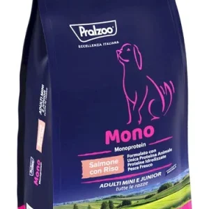 PRALZOO Cane Monoproteico Adulti Mini e Junior Salmone con Riso 10Kg