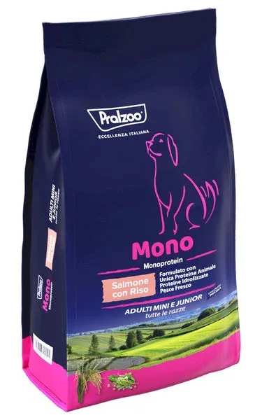 PRALZOO Cane Monoproteico Adulti Mini e Junior Salmone con Riso 2Kg