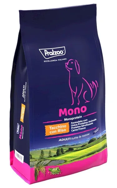 PRALZOO Cane Monoproteico Adulti Tacchino con Riso 2Kg