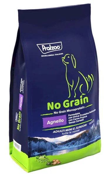 PRALZOO Cane No Grain Adulti Mini e Junior Agnello 2Kg