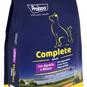 PRALZOO Gatto Complete Adulti Hairball Sterilized con Agnello e Maiale 1,5Kg