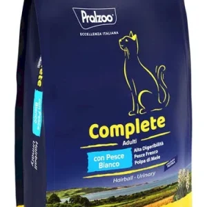 PRALZOO Gatto Complete Adulti Hairball Urinary con Pesce Bianco 7,5Kg