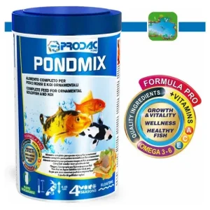 Prodac Pond Mix 1200 ml - Mangime Mix in Scaglie e Sticks per Pesci da Laghetto