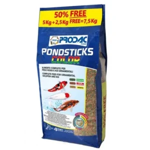 Prodac Pond Sticks Color 40 lt – Mangime Professionale con Spirulina per Koi e Grandi Laghetti (Formato Maxi)