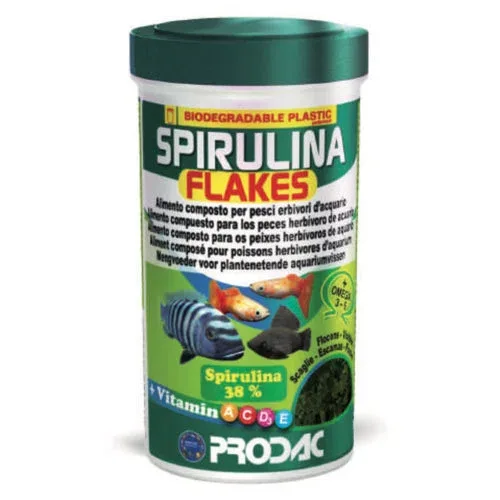 Prodac Spirulina Flakes 250 ml – Scaglie Vegetali con Spirulina per Pesci Erbivori