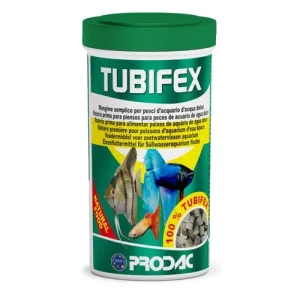 Prodac Tubifex 100 ml – Alimento naturale liofilizzato per pesci carnivori