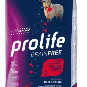 PROLIFE Cane Grain Free Adult Sensitive Beef &amp; Potato Medium/Large 2,5Kg