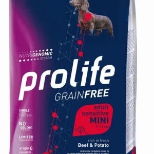 PROLIFE Cane Grain Free Adult Sensitive Beef &amp; Potato Mini 2Kg